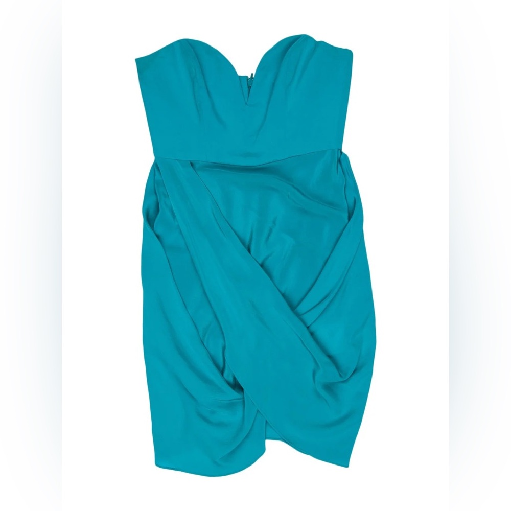 ZIMMERMANN • Teal Silk Strapless Dress • Size AU 1 / Fits US 4